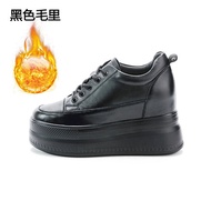 《819》Pure Leather Small Height Increasing Womens Shoes 8cm Height Increasing Genuine Leather Breatha