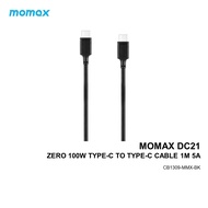 MOMAX DC21 ZERO 100W TYPE-C TO TYPE-C CABLE 1M 5A