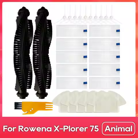 Fit For ( 360 S6 / Tefal Rowenta X-plorer 75 Serie Animal ) Main Side Brush Filter Mop Robot Vacuum 