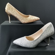 Pointed Shiny Low Heels