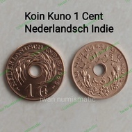 Koleksi Numismatik Koin Kuno 1 Cent Nederlandsch Indie 1 Cent Bolong