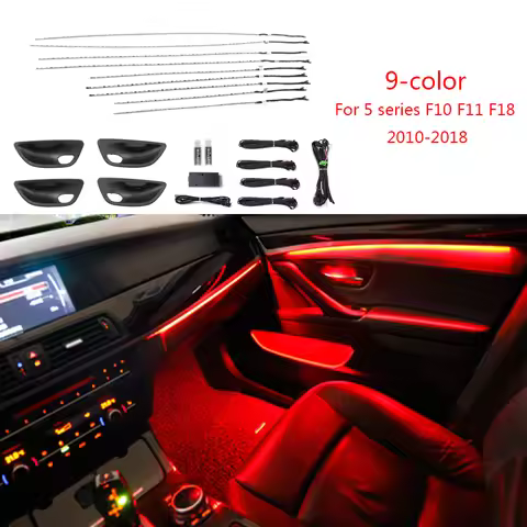 9-color automatic conversion Car neon interior door ambient light decorative lighting for BMW 5 seri