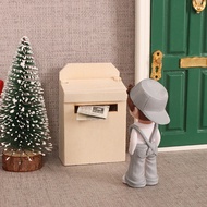 Dollhouse Dollhouse Simulation Mini Wooden Mailbox Miniature Retro Small Furniture Mini Log Color Ma