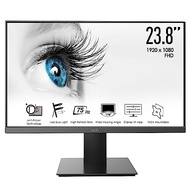 MSI Pro MP241X 24” Monitor, Full HD 1080p, 75Hz Refresh Rate, Anti-Glare Display, Less Blue Light, V
