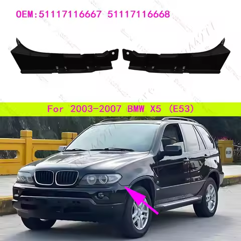 For 2003-2007 E53 BMW X5 3.0i 4.4i 4.8is Front Bumper Bracket Holder Cover 51117116667 51117116668