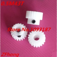 2pcs 0.5M-43T 43teeth 0.5m nylon plastic step spur gear bore 3mm,4mm,or 5mm,6mm