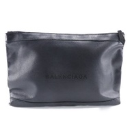 【日本直送】BALENCIAGA 巴黎世家 Navy Clip M 晚宴包 373834 羊皮 黑色 中性【二手】