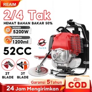 REAIM Mesin Potong Rumput 52CC 2600W  4 Tak 10000R/M 1.2L brush cutter 4 tak Gendong Bensin 90 Power