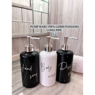 BOTOL sabun cair HITAM PUTIH N28 500ML SILVER EDITION DIAMOND LUXURY LONG PIPE bottle refill estetik