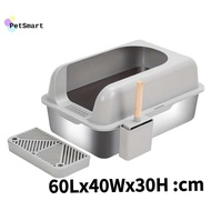 From Manila）Pet （Shipping With Scoop - Stainless Steel Enclosed Cat Litter Box For Old And