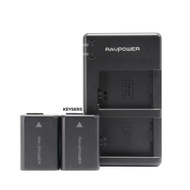 RAVpower 2-Pack NP-FW50 Camera Battery + Dual Charger for Sony A6000 A6500 A6400 A6300