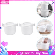 Ajigo 2 Pcs Vegetable Rice Cooker Steamer Home Cookware For Microwave Pp Food Container Mini Hair