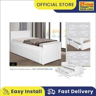 KLSB Single Wooden Bed / Solid Wood Single Bed / Katil Kayu Bujang / Export Quality / Katil Kayu Sol