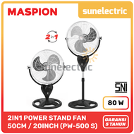 Maspion MSP PW-500 S Power Stand + Desk Fan / Kipas Angin Berdiri + Meja 2in1 20 Inch / 20" / 50cm P