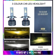 KOREA 3 COLOUR Car LED Headlight H1 H3 H4 H7 H8 H11 9005/HB-3 9006/HB-4 D2S