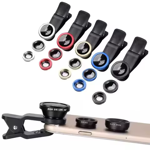 3 In 1 Fisheye Lens 0.67X Wide Angle Micro Camera Lens Kits For iPhone Angle Zoom Fish Eye Len Mobil