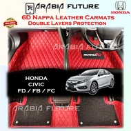 Honda Civic  FD FB FC 6D Floor mat Premium Carmats carpet kereta Rugga6D  Type R 1.8 2.0 S SE hybrid