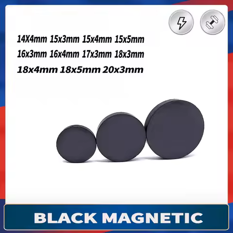 Black Round Magnets Dia 14mm 15mm 16mm 18mm Ferrite Magnet Strong Magnetic High Strength fridge DIY 