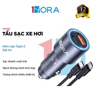 Tẩu Sạc Nhanh Xe Hơi 1HORA GAR116 - Kèm Bộ Cáp Dữ Liệu Type C - Dài 1M -Chính Hãng