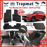 FOR MAZDA CX5 2012 - 2019 CarMat Trapmat Customize Car Floor Mat Black With Red Lining TrapMat No Sm