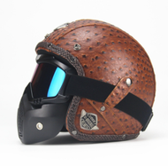 Four Seasons Vintage Helmet Handmade Personality Retro Harley Helmet -61-62cm