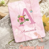 Pink-Toned Lettering Tablet Case With Customisable Name Or Commemorative Date, Featuring A Stylus Sl