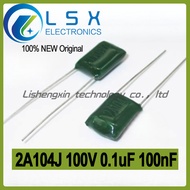 20-100pcs 2A104J 100V Polyester Capacitor 104PF 100nF 0.1uF 104J