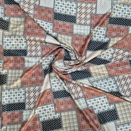 PREMIUM SATIN FABRIC WITH ABSTRACT MOTIF GARMENT REMAINS - ABSTRACT MOTIF SATEN FABRIC - ABSTRACT MO