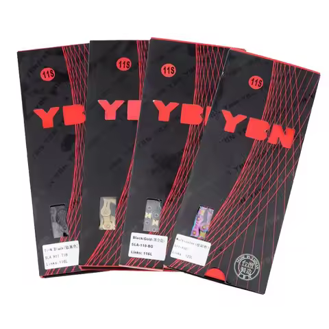 YBN Bike Chains 10/11 Speed 116 Links 12 Speed 126 Links Aluminum Alloy Titanium coating Road Bicycl