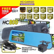 HC CARGO HC800 Dash Cam Car Rearview Mirror DVR FullHD 1080P IPS Stream Media Dual Lens front and re
