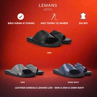 LS10.2 - LEMANS cowhide stylized cross-strap sandals, fragrant rubber sole, youthful 3-layer leather