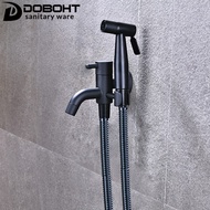 DOBOHT 2 Functions Bathroom 3 in 1Brass Tap with Stainless Steel Bidet Spray Toilet Bidet Rinse Set and 1.5m Hose.SET-SS017-1BL