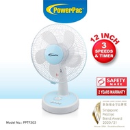 PowerPac, Fan, Portable Fan, Desk fan, 12 inch (PPTF303)