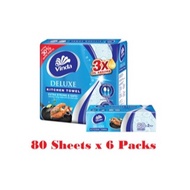 Vinda Deluxe Softpack Kitchen Towel 80 Sheets x 6 Packs