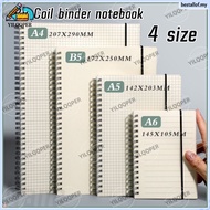 Spiral Notebook A6/A5/B5/A4 Size Grid Lined Coil Notebook Minimalist Style Notebook bestallof.my