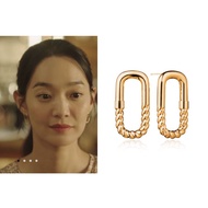 LLE LAN Plucky Basic Brass Earring White / Yellow Gold Gift K-Drama