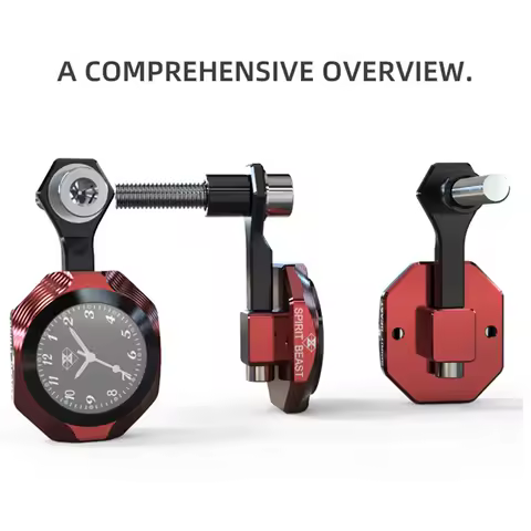 Motorcycle Watch Clock Thermometer 8-10MM Rearview Mirror Thermometer Mount Temp Gauges for Motorcyc