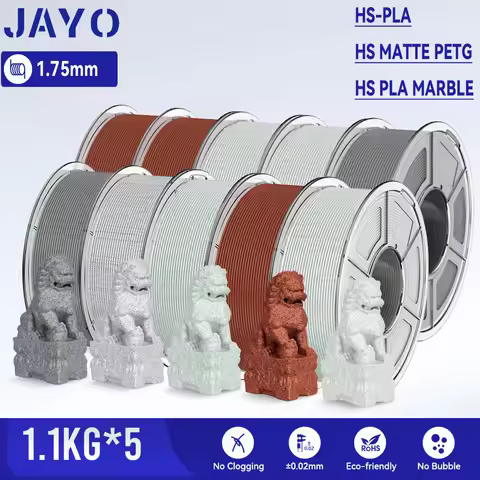 JAYO 5Rolls 3D High Speed Marble PLA/HS Matte PETG/HS PLA Filament 600mm/s High Speed 3D Printer Non