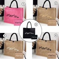 ชุด 2 ชิ้น กระเป๋าช็อปปิ้งพิมพ์ตัวอักษร 'Mama' 1 ใบ และกระเป๋าช็อปปิ้งเล็ก 1 ใบ, ของขวัญวันแม่แฟชั่น