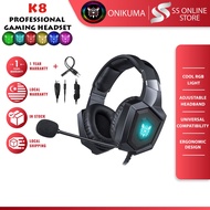 ONIKUMA K8 Headphone Gaming Headset Lighthing Effect Earphone Gaming Headphone With Mic