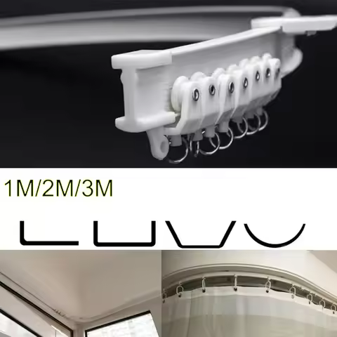 1/2/3/4/5/6/8/10M Bendable Curtain Track Bedrooms Balconies Bathrooms Flexible Silent Room Divider T