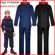 PDF2 Adult / Kids Jujutsu Kaisen - Yuji Itadori Cosplay Costume Set Long Sleeve Top Pants Anime Unif