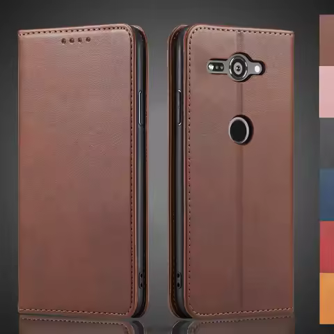 Magnetic attraction Leather Case for Sony Xperia XZ2 Compact H8314 Holster Flip Cover Case Wallet Ph