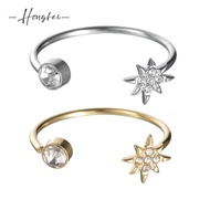 cincin 916 cincin emas bangkok cop 916 New Style ins Simple Stainless Steel 14K Gold-Plated Zircon E