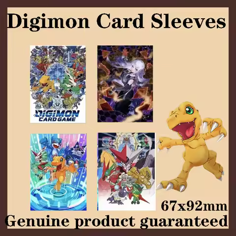 60pcs New Official Digimon Card Sleeves 67x92mm Agumon Designs 4 Styles Anime Protective Sleeves TCG