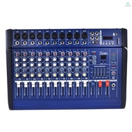 10 Channels Powered Mixer Amplifier Digital Audio Mixing Console Amp with 48V Phantom Power USB/ SD Slot for Recording DJ Stage Karaoke