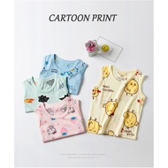 ✨2-11Y Singlet Baby Boy Baju Budak Lelaki Vest Dinosaur Flower Print Kurung Moden Among Singlet Kids Shirt Summer Clothes