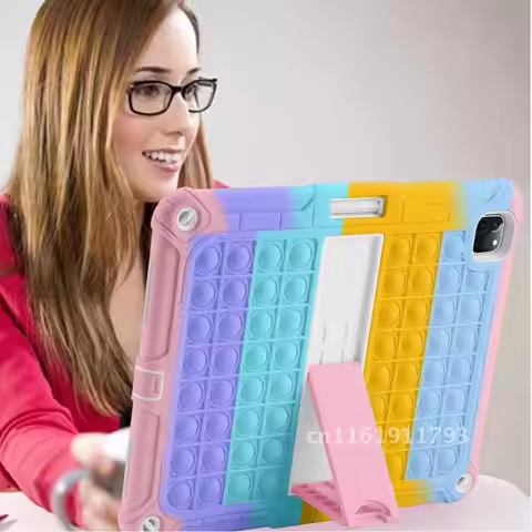 Silicone Soft Non-toxic Cover for IPad Pro12.9 2021 2020 2018 Pop Push It Case for IPad Air4 Air5 10