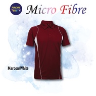 MAROON/WHITE QD2506 60% COTTON/40% MICROFIBRE DRI FIT QUICK DRY JERSEY COLLAR SHORT SLEEVE TSHIRT UN
