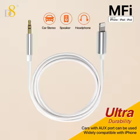 D8 Lightning to 3.5mm Audio Adapter Aux HeadphoneApple MFi Certified Lightning to 3.5 mm Headphone J